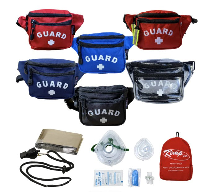 Premium Fanny Pack with Lifeguard Essentials, Red (10-103-RED-PRE-S2-COMBO)