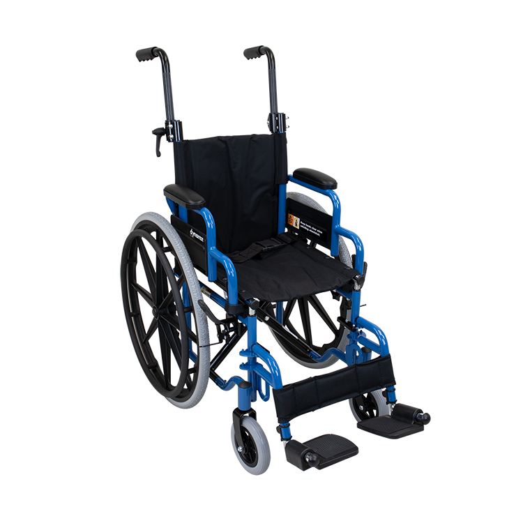DynaRide Pediatric Wheelchair, with Foot Rest, 14" x 14", Blue (15009-14DFR)