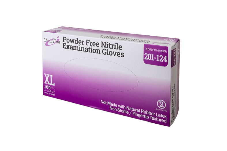 OmniTrust Nitrile Exam Glove, Textured Fingers, Blue, X-Large, Case (OMI 201-124)