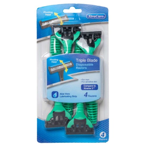 Men's Triple Blade Pivot Head Razors - Disposable, 36 Packs (2321622)