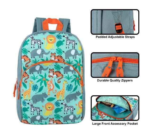15" Character Backpacks, Assorted Prints, Case of 24 (2378131)