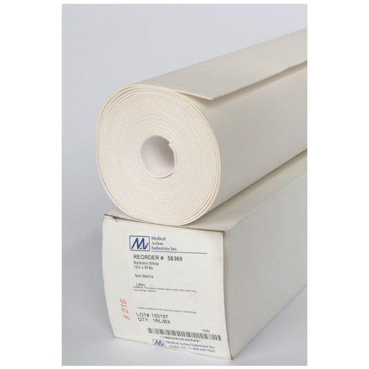 Moleskin, Beige, 12" x 5 yds, Water Repellent, Adhesive Backed, Box (MAI 58364)