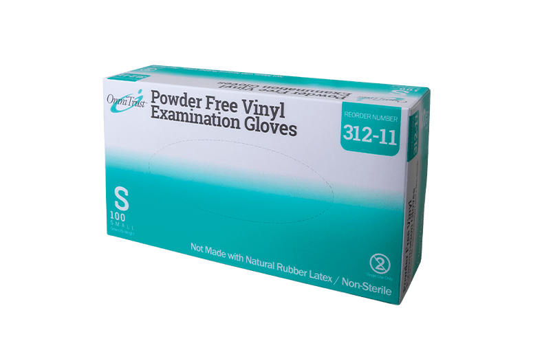 Omnitrust Vinyl, PF, Exam Gloves, Small, 1000/Case (OMI 312-11)