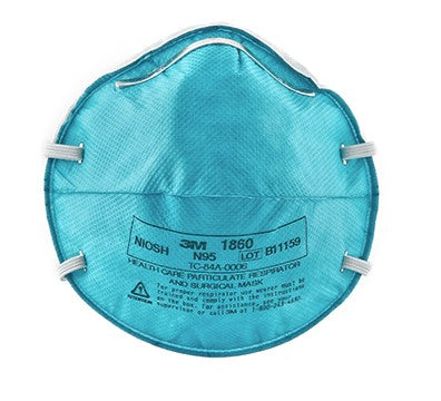 3M, N95 Regular Particulate Respirator Mask, Molded Cone, Box (1860)