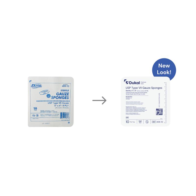 Premium Care Sterile Type VII Gauze Sponges, 8-Ply, 4" x 4" (408-10)
