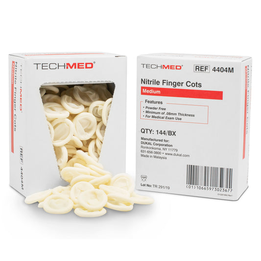 Tech-Med, Nitrile Finger Cot, Pre-rolled XL (4404XL)