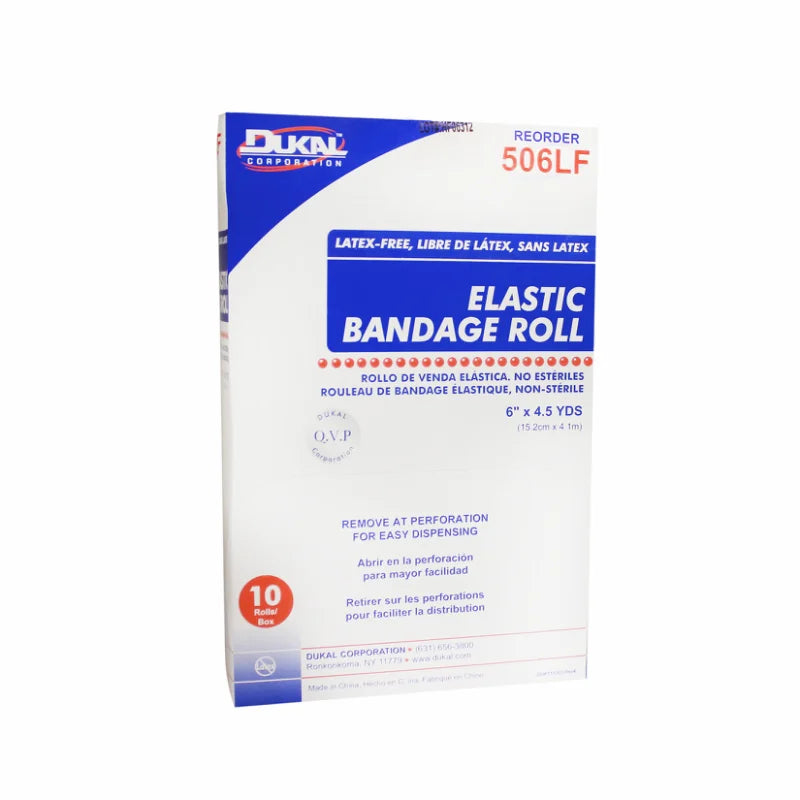 Non-Sterile Non-Latex Elastic Bandage Roll, 6" x 4.5 yds (506LF)
