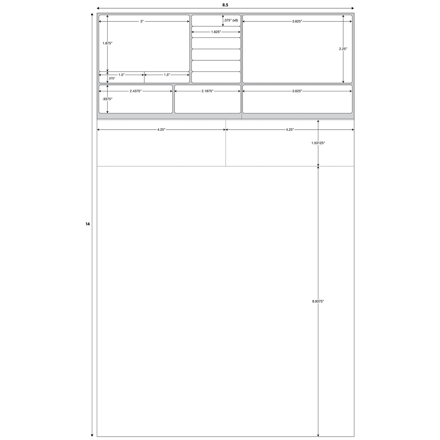 Style TTT Laser Rx Label – 8.5″ x 14″ w/ Blue highlights (5771C-RX)