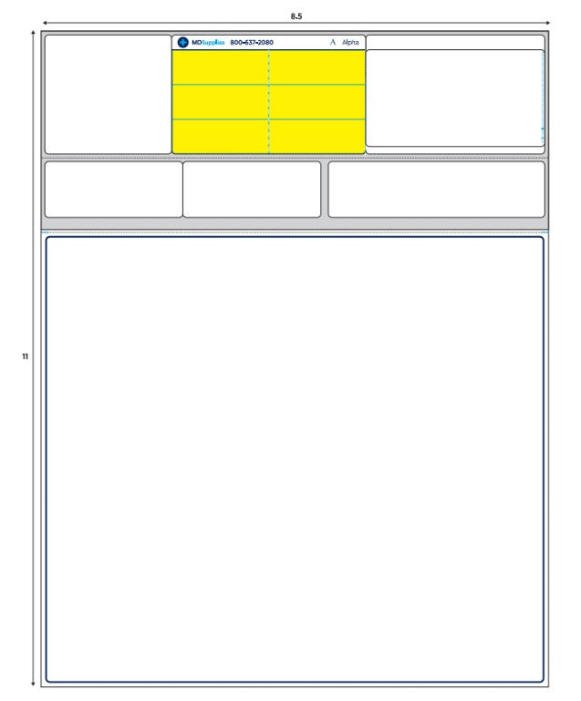 "Alpha", Sheet Fed, Duo Web laser labels, Case of 1,200 (5850)