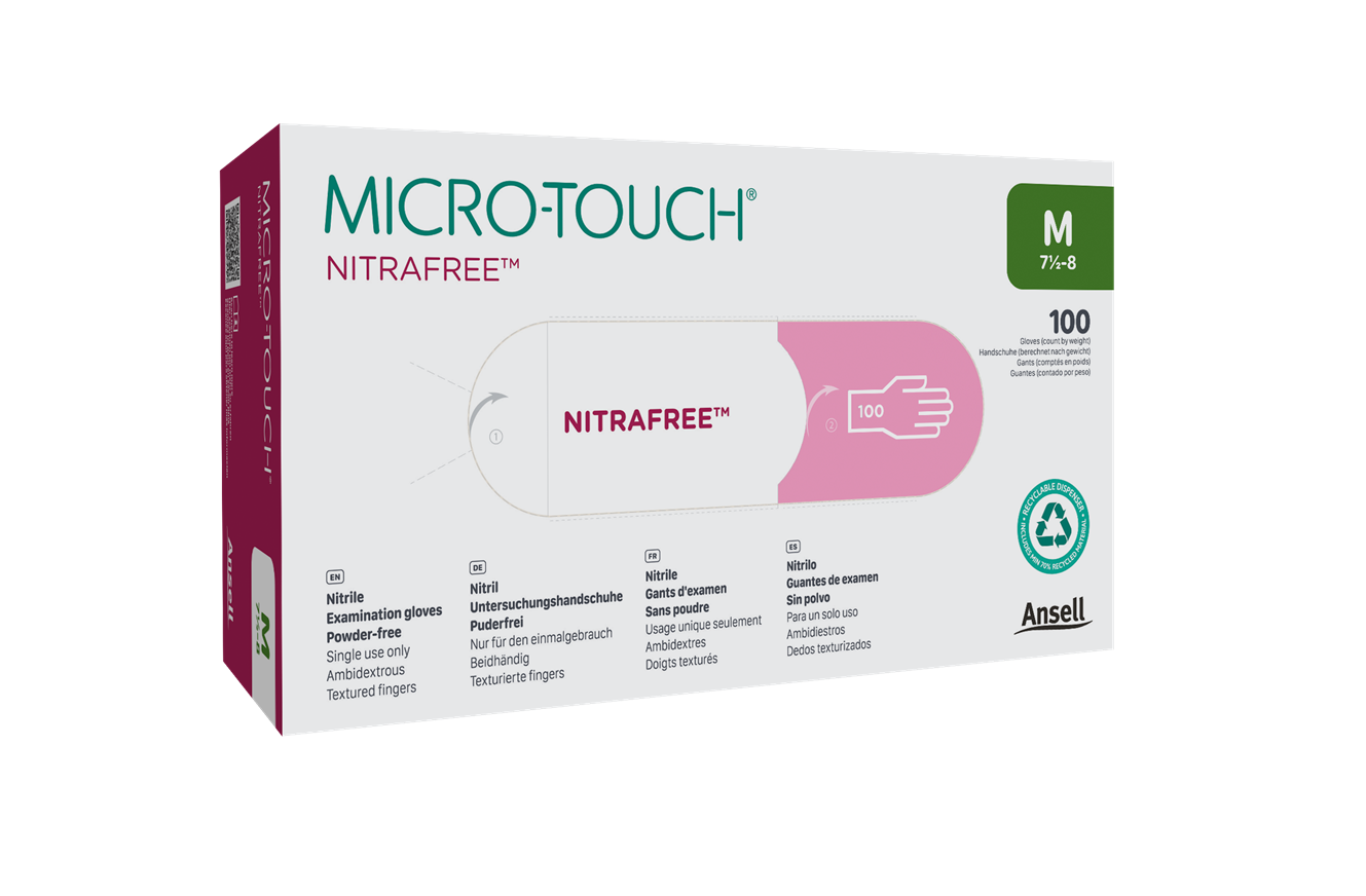 MICRO-TOUCH NITRAFREE, Nitrile Exam Gloves, X-Small, Pink, Case (ANS 6034510)