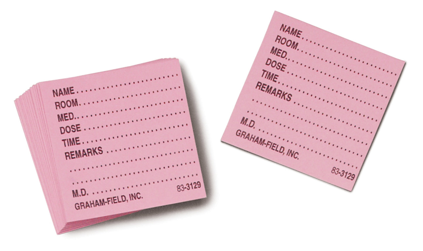 Grafco Medicine Dispenser Tray Cards, 500/Box, Pink (3129 P)