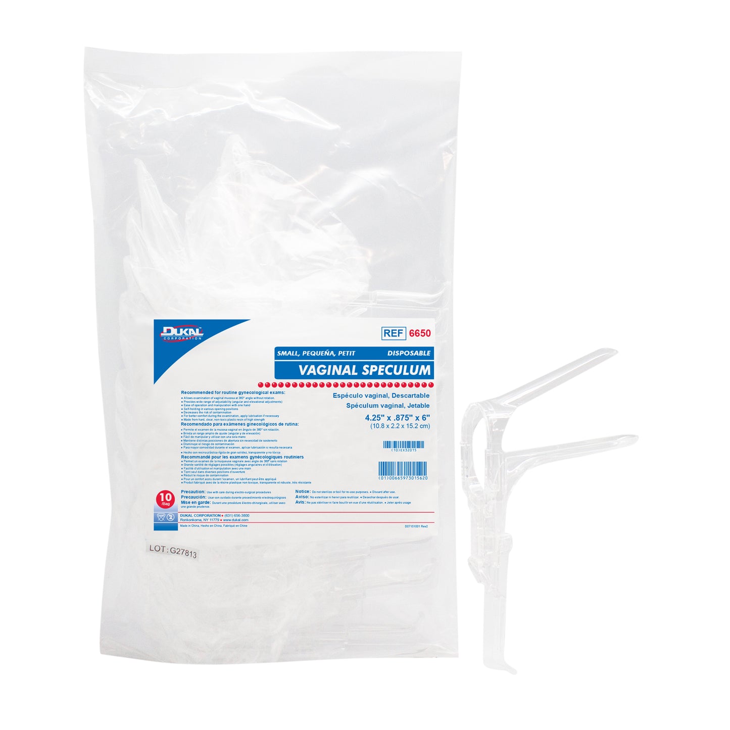 Dukal, Vaginal Speculum, Small (6650)