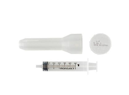 Syringe Only, 6mL, Luer Lock Tip, 0.2cc Graduations, Box (8881516937)