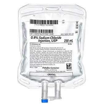 0.9% Sodium Chloride Injection, USP, 250 mL Fleboflex Container, Case of 28 (76297-001-31)