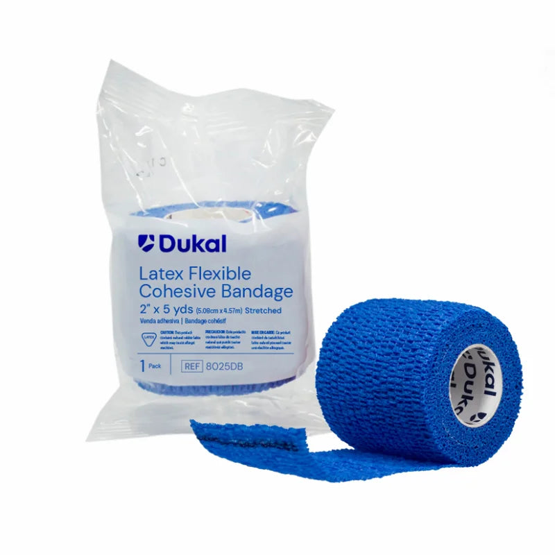 Non-Sterile Latex Cohesive Bandage, 2" x 5 yds, Dark Blue (8025DB)