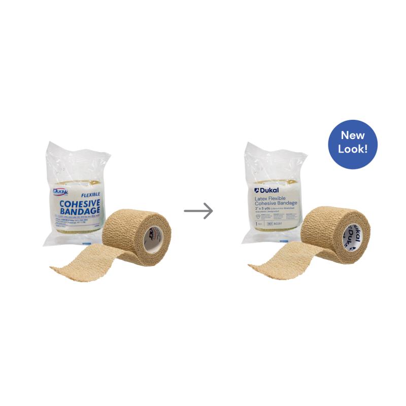 Non-Sterile Latex Cohesive Bandage, 2" x 5 yds, Tan (8025T)