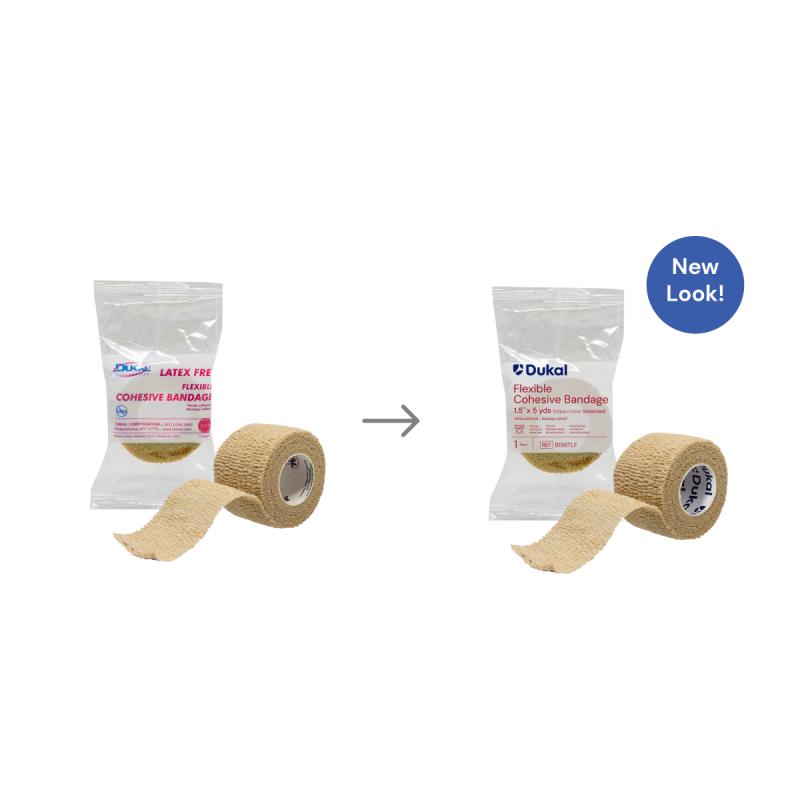 Non-Sterile Non-Latex Cohesive Bandage, 1.5" x 5 yds, Tan (8156TLF)