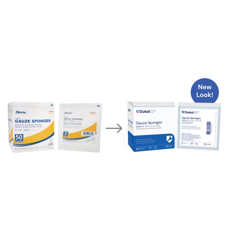 Everyday Care Sterile Gauze Sponges, 8-Ply, 4" x 4" (8502)