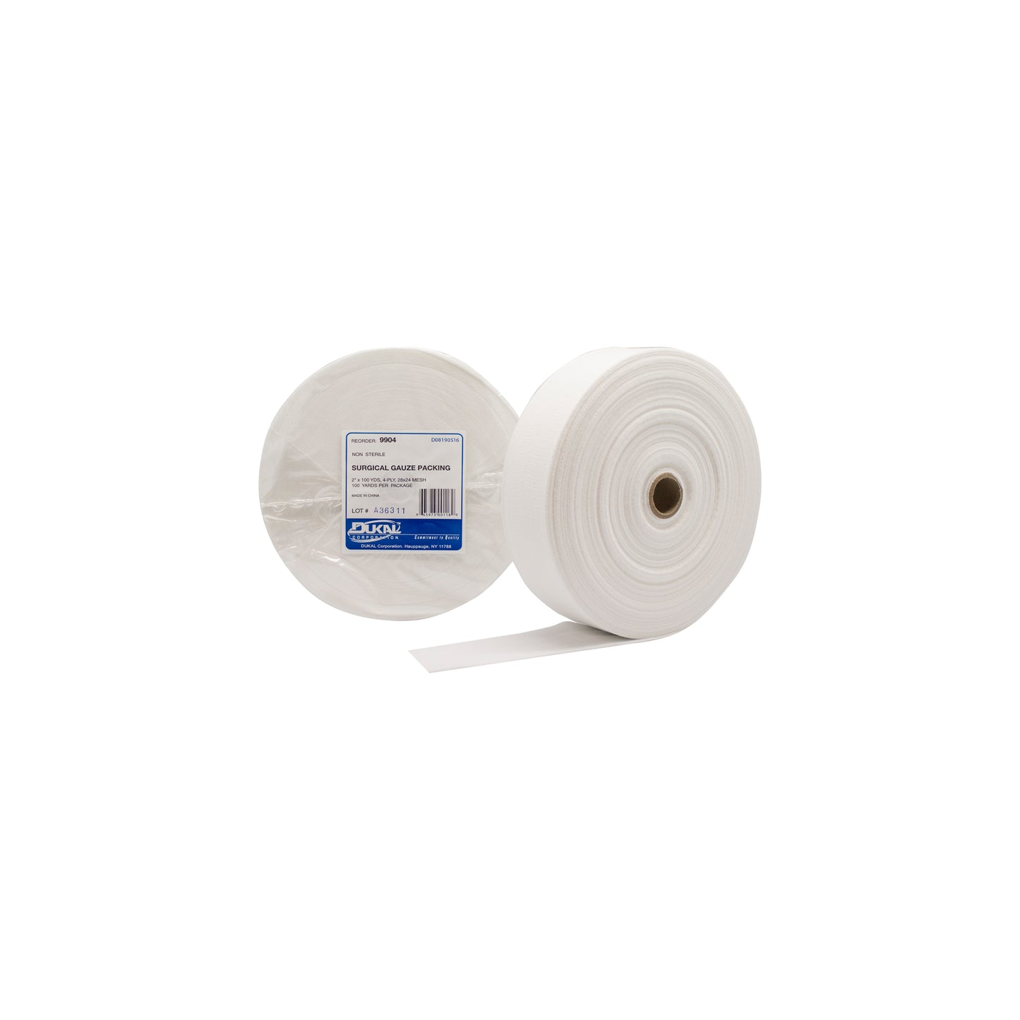 Non-Sterile Gauze Packing Roll, 2" x 100 yds, 4-Ply (9904)