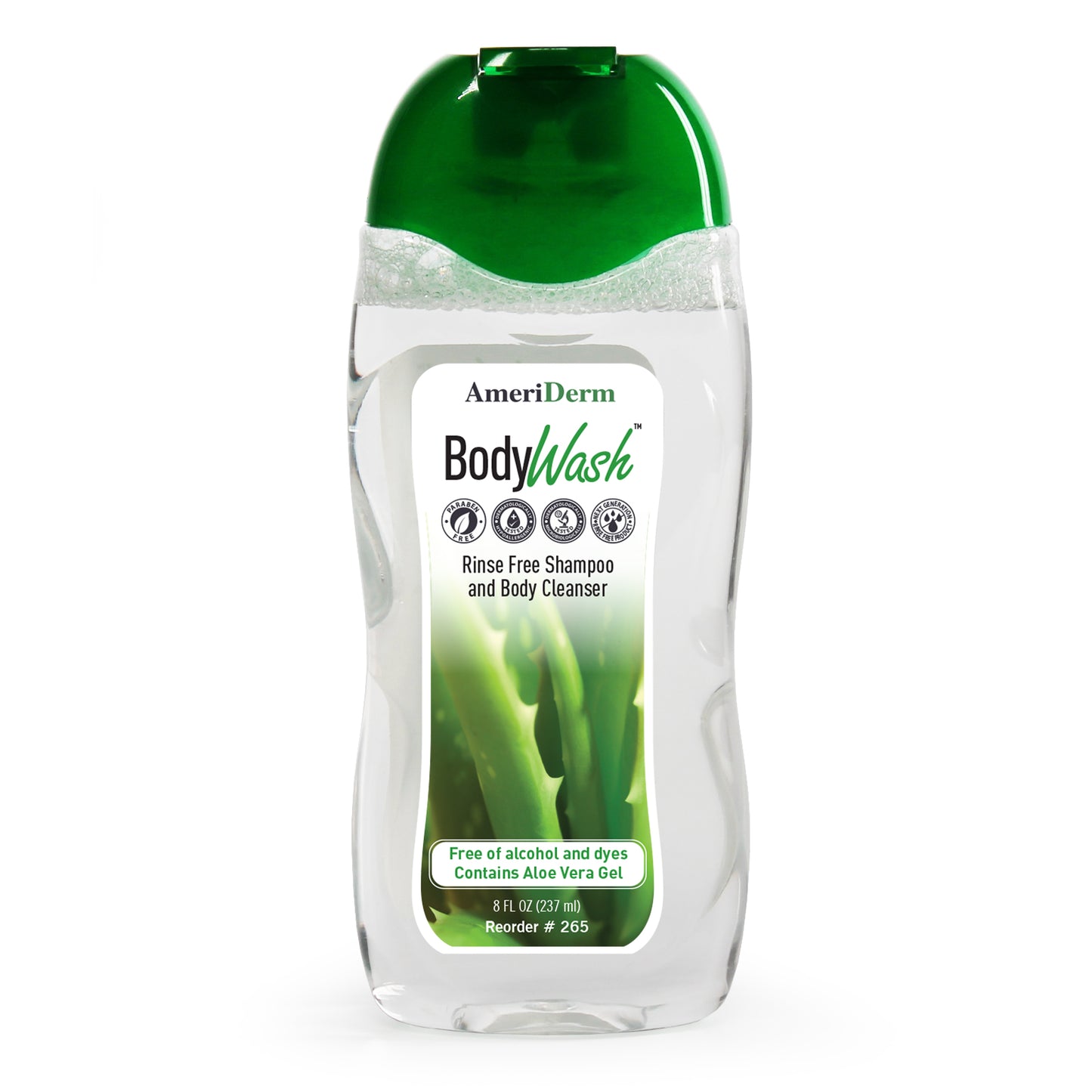 Body Wash - Rinse Free Shampoo and Body Cleanser - 8 Oz. 48/cs.
