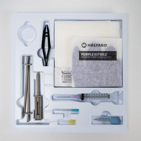 4.5mm Resin Trocar, Tray Kit, with Antiseptic, Medium Gloves (B1362)