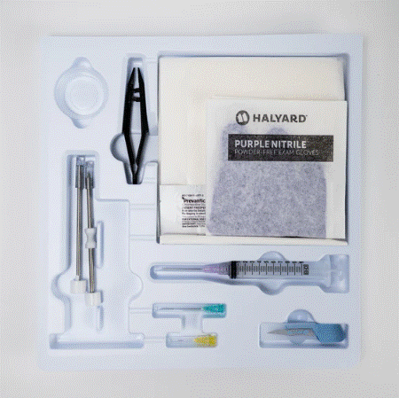 4.5mm Disposable Stainless Steel Diamond Tip Trocar Tray Kit, Large Gloves (B1559)