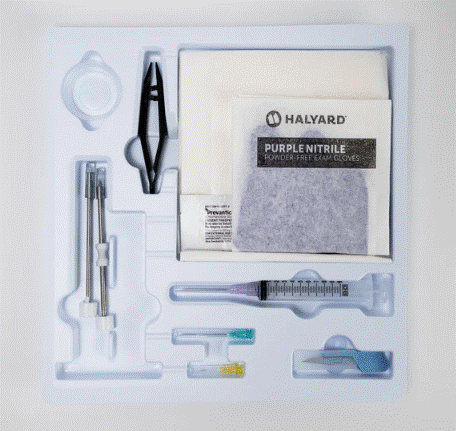 4.5mm Disposable Stainless Steel Diamond Tip Trocar Tray Kit, Medium Gloves (B1560)