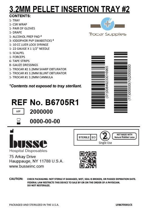 3.2mm Resin Trocar, Wrapped Kit, with Antiseptic, Medium Glove (B6705)