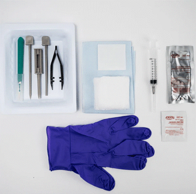 4.5mm Resin Trocar, Wrapped Kit, with Antiseptic, Large Glove (B8119)