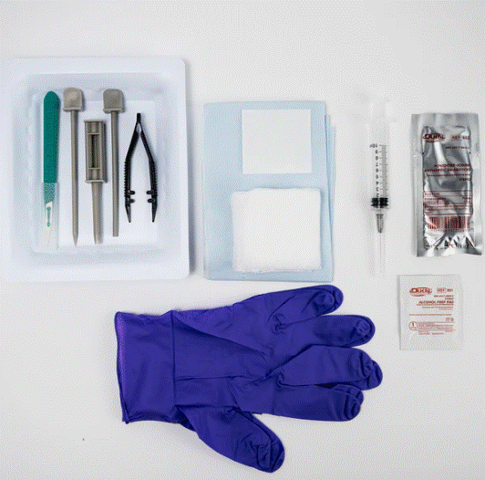 4.5mm Resin Trocar, Wrapped Kit, with Antiseptic, Medium Glove (B8120)