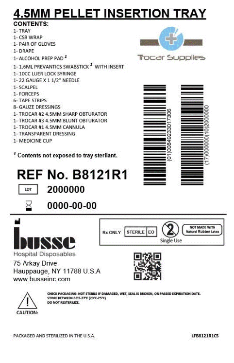 4.5mm Resin Trocar, Wrapped Kit, with Chlorascrub & Tegaderm, Large Glove (B8121)