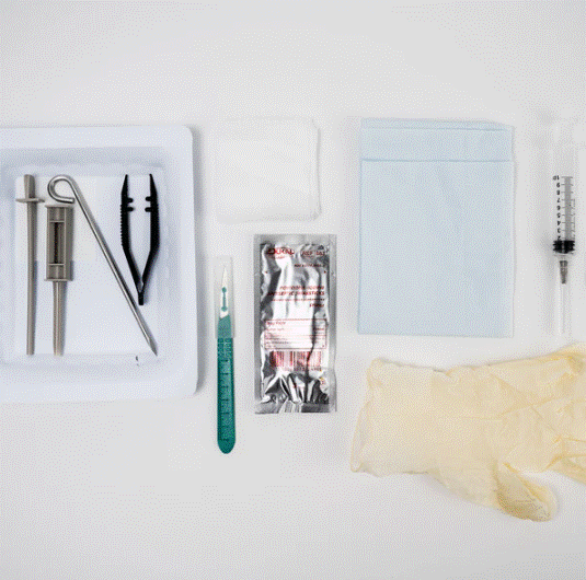 4.5mm Stainless Steel, Sharp, Wrapped Kit, with Antiseptic, Large Glove (B8123)