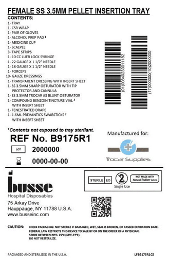 3.5mm Premium Stainless Steel Trocar, Pellet Insertion Wrap Kit, Large Glove (B9175C)