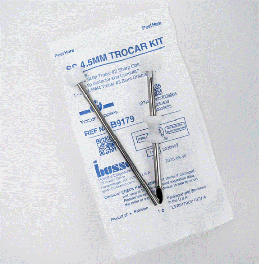 4.5mm, Stainless Steel, Short Shaft, Single Use, Individual Trocar Only, Each (B9179)