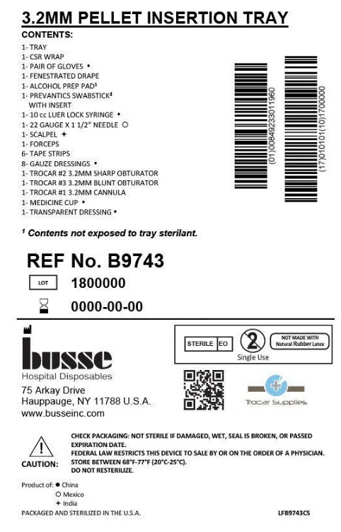 3.2mm Resin Trocar, Wrapped Kit, with Chlorascrub & Tegaderm, Medium Glove (B9743)