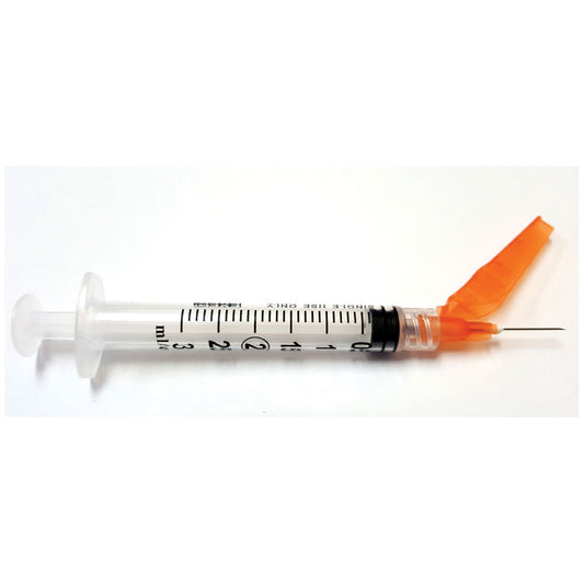 Safety Syringe, 3cc 25G x 5/8", Case (27100)