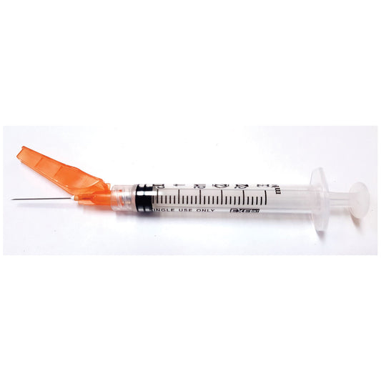 Safety Syringe, 3cc 25G x 1", Case (27111)