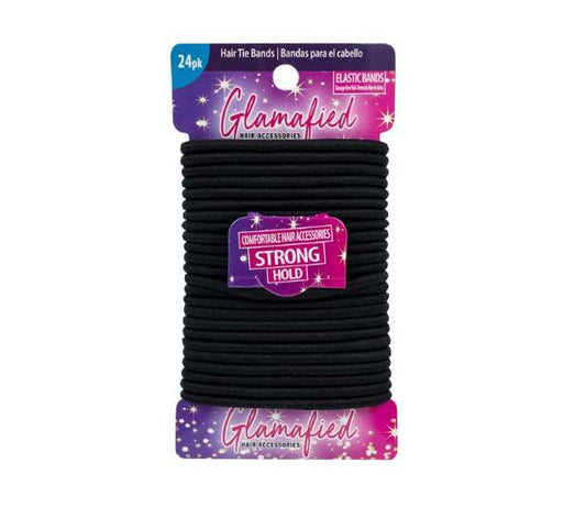 Hair Ties, 24 Pieces, Black, 48 Packs/Case (2384639)