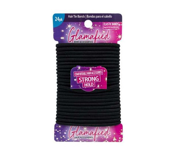 Hair Ties, 24 Pieces, Black, 48 Packs/Case (2384639)