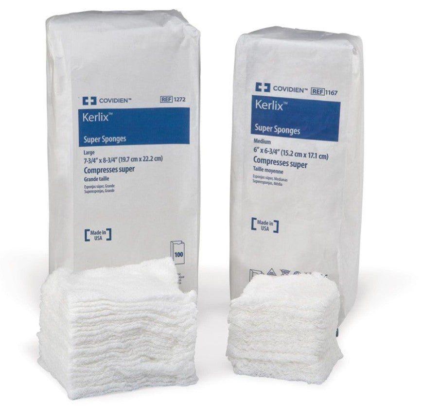 Kerlix Super Sponge, Medium, 6" x 6-3/4", Sterile, Plastic Tray, 10s, Case (KEN 7310-)