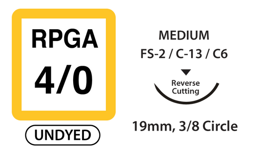 UNIFY, Rapid PGA Surgical Sutures, Size 4/0, 18" Thread, 19mm, 3/8 Circle R/C Needle, Undyed (M-K418R19)