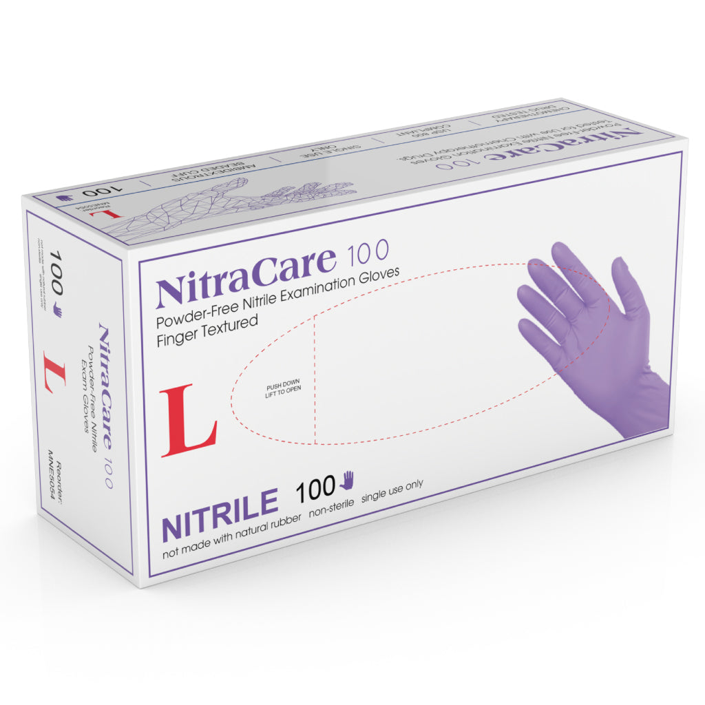 100 Nitrile Exam Gloves, Textured Finger, Blue, Medium, Case (MED MNE5053)