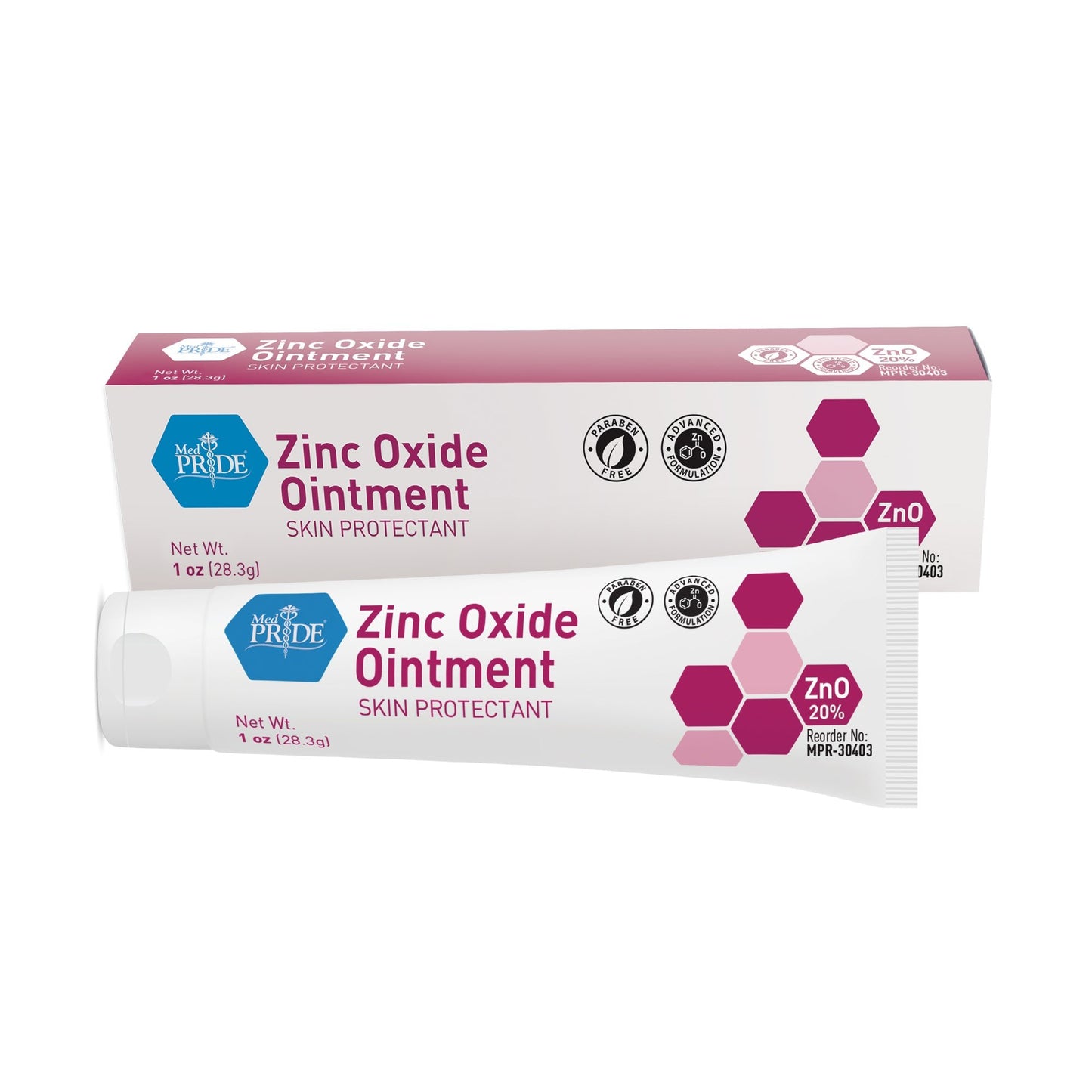 MedPride, Zinc Oxide Ointment, 20%, 1oz Tubes, Individually Boxed, Case (MPR-30403)