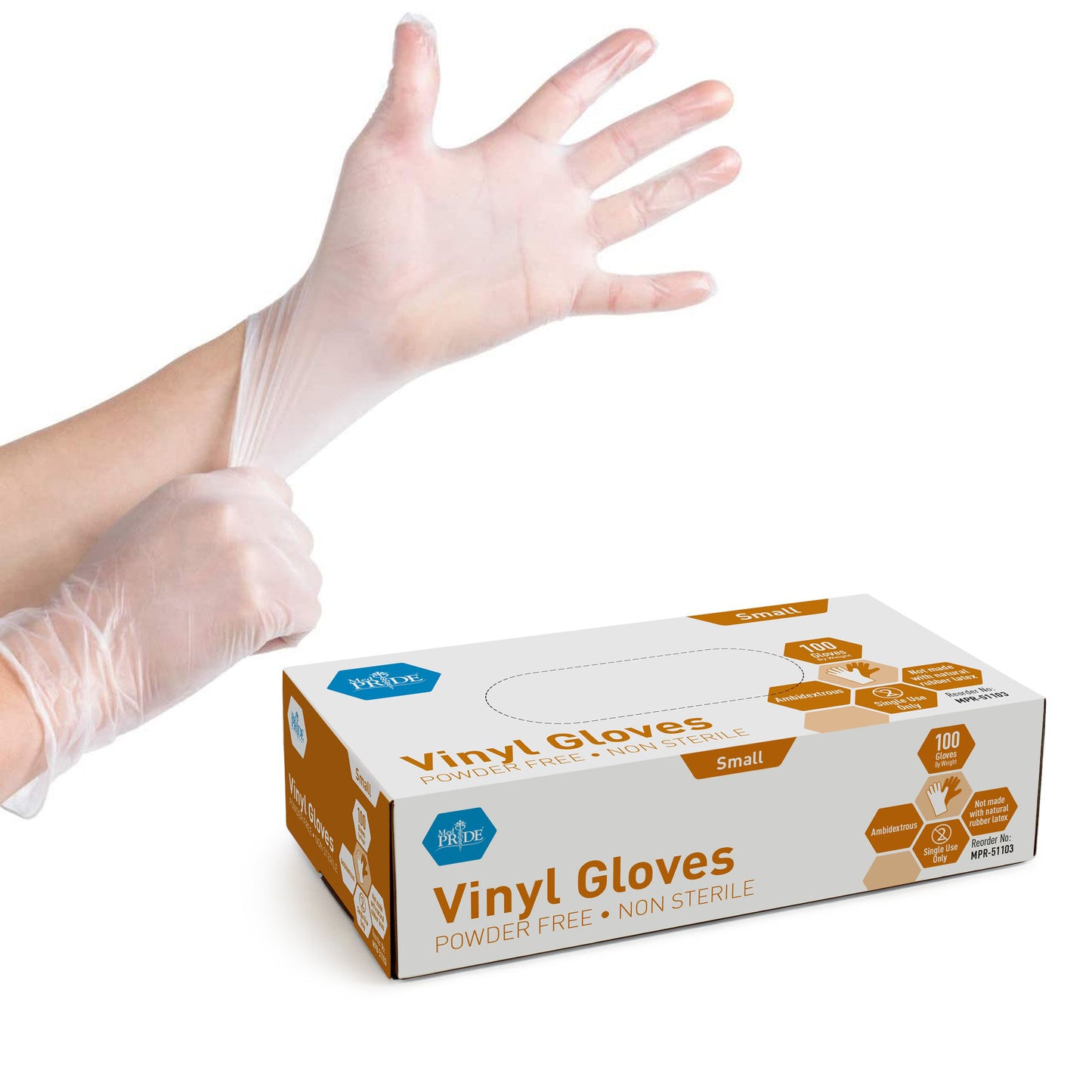 Vinyl G.P. Gloves - Sm - N/S - Powder Free - 10/100/cs.