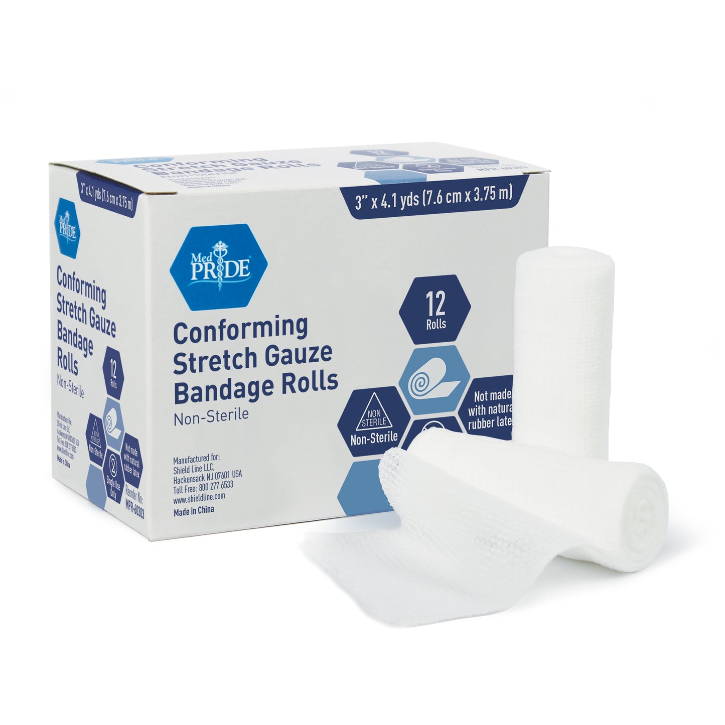 Stretch Gauze Bandage Roll, 3" (MPR-60303)