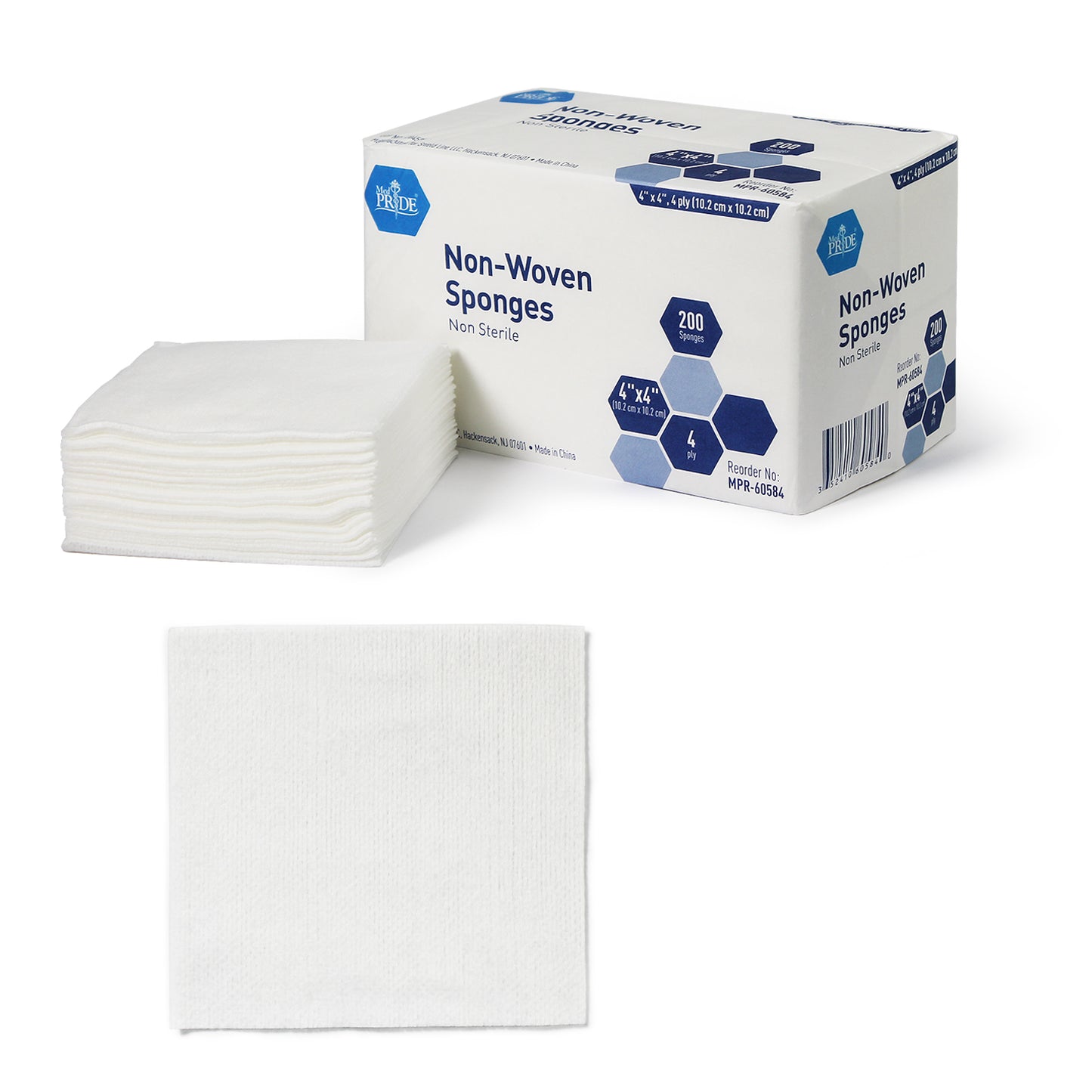 MedPride, Non-Woven Sponge, 4" x 4", 4-Ply, Case (MPR-60584)