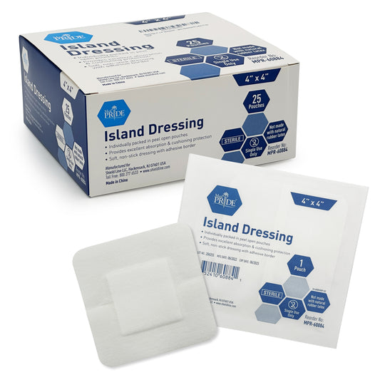 MedPride, Island Dressing, 4" x 4", Sterile, Case (MPR-60884)