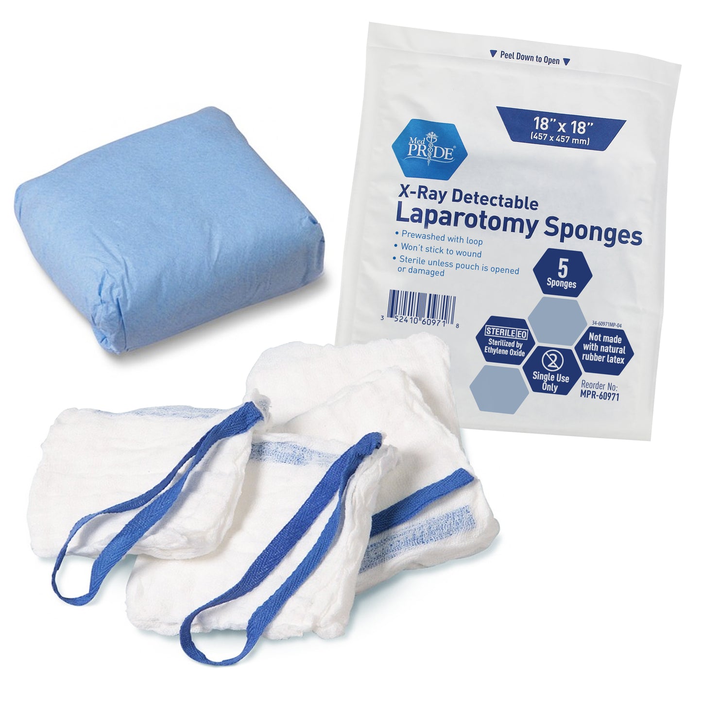 Laparotomy Sponge - Prewashed - Sterile - X Ray Det - 18"x18" - 40/5/cs.