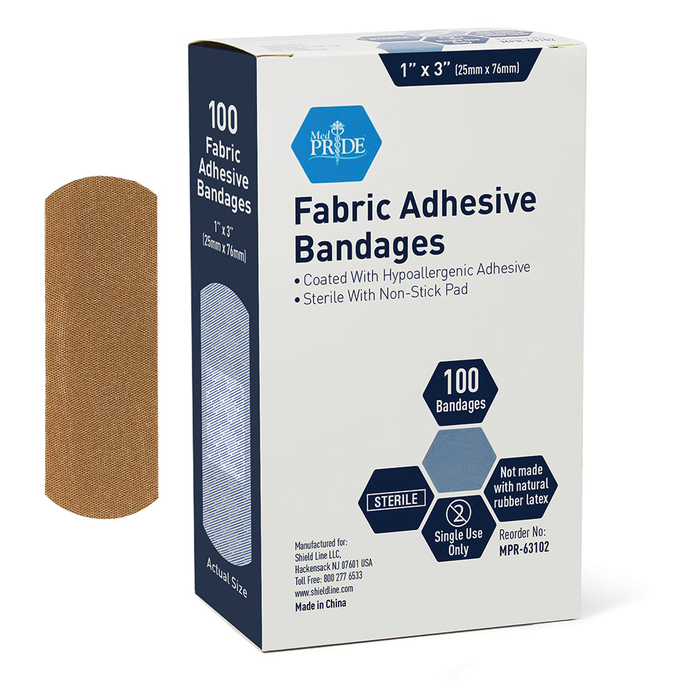 MedPride, Adhesive Bandage, Fabric, 1" x 3", Sterile (MPR-63102)