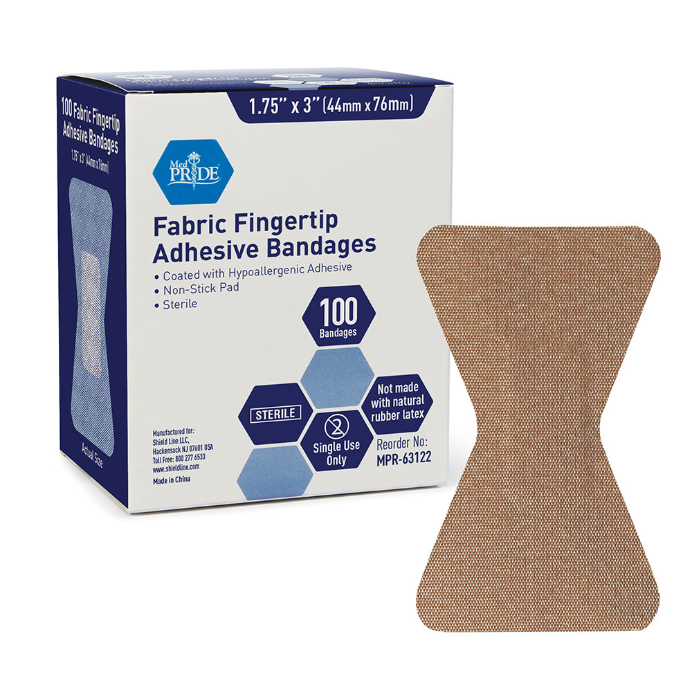 Adhesive Bandage - Fabric Fingertip 1.75" x 3", Sterile - 24/100/cs.